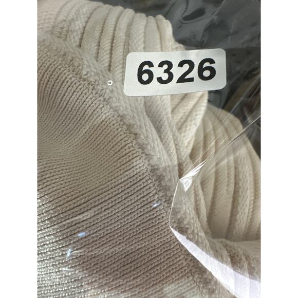 Maje Sequin Knit Midi Dress Ribbed Button-Front Off White 36 US 2-4 - Picture 11 of 11